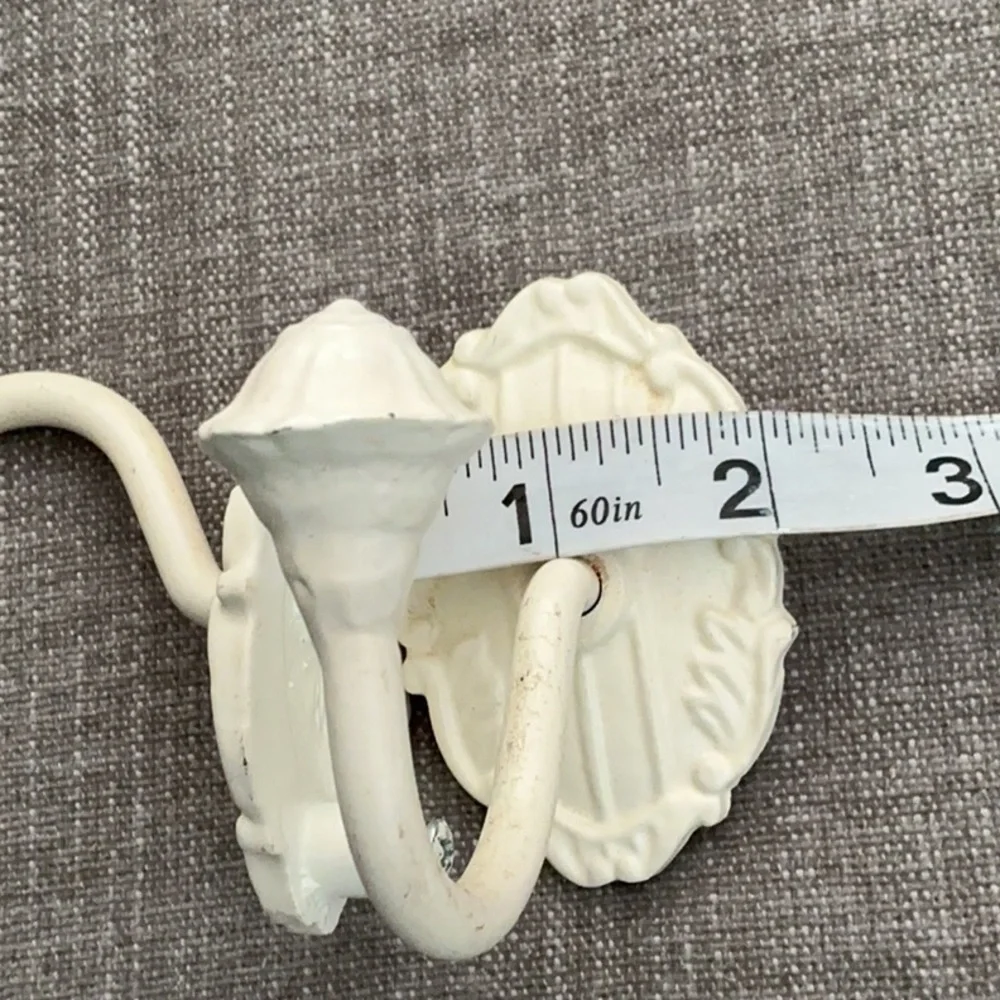 White cast iron wall hooks Set of 3